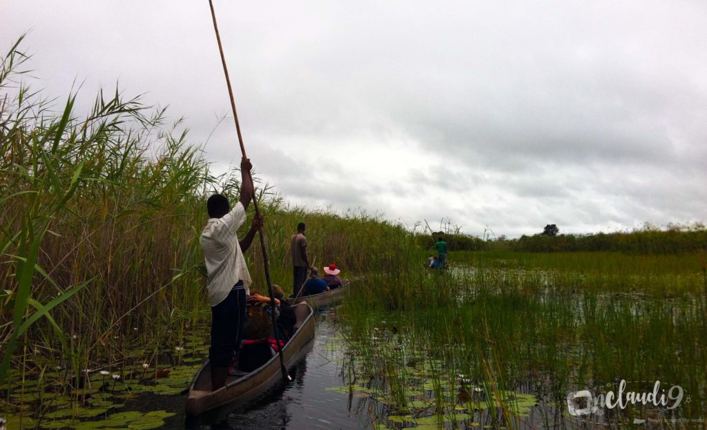 Traveling the Okavanga Delta in Botswana.