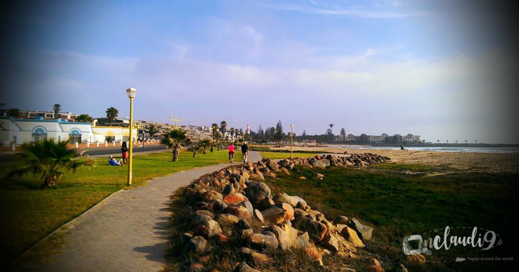 This is the beachfront of Swakopmund, a city in Namibia.