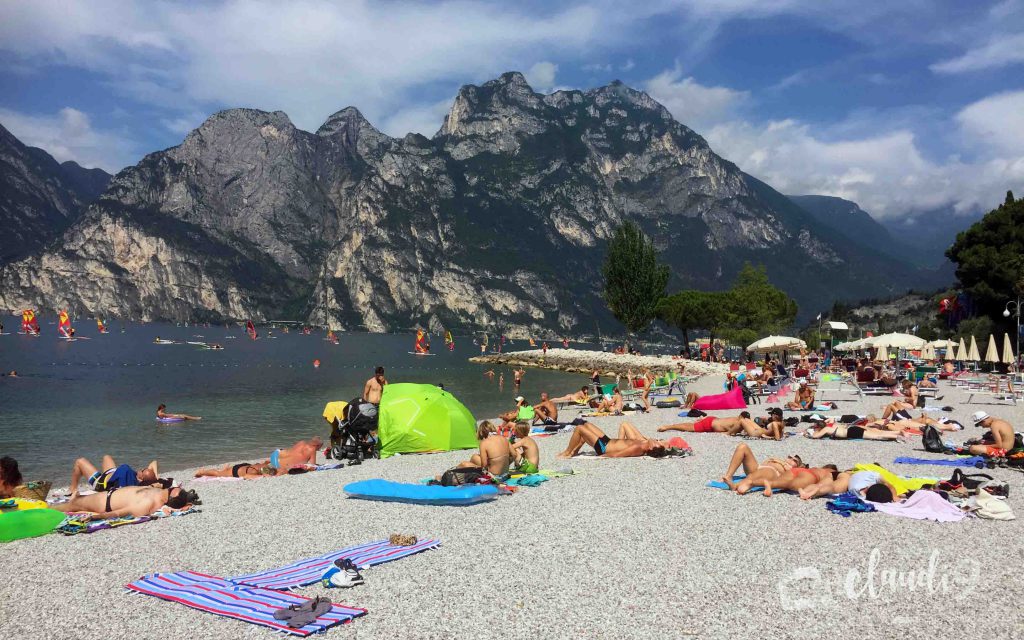 This is the beach of Lake Garda.